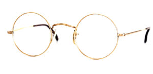 Runde Brille aus Golddoublé mit Seitenstegen