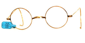 Runde Golddoublé-Brille, 14 Karat mit W-Steg und Komfortbügeln