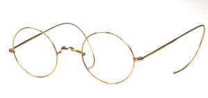 Runde Golddoublé Brille, 14 Karat mit W-Steg und Comfortbügeln