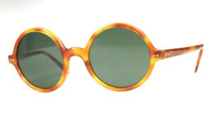 Große, runde Vintage Sonnenbrille aus den 70er Jahren, mit grünen Gläsern