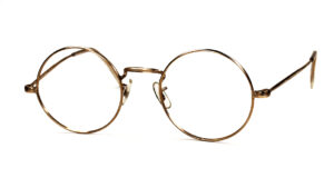Große, runde Metallbrille, echte Vintagebrille in gold