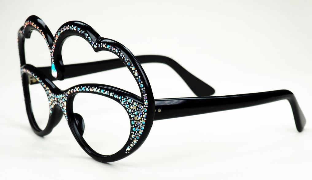 Schmuckbrille, Prinzessinenbrille, Einzelstück mit viel Strass besetzt. – Bild 3