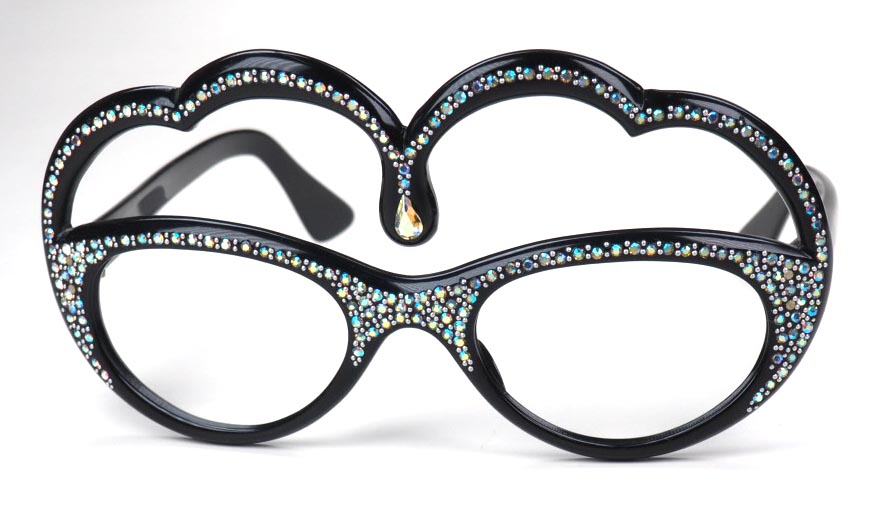 Schmuckbrille, Prinzessinenbrille, Einzelstück mit viel Strass besetzt.