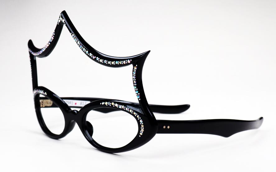 Hochzeitsbrille, Schmuckbrille, Prinzessinenbrille, Einzelstück mit Strass besetzt – Bild 3