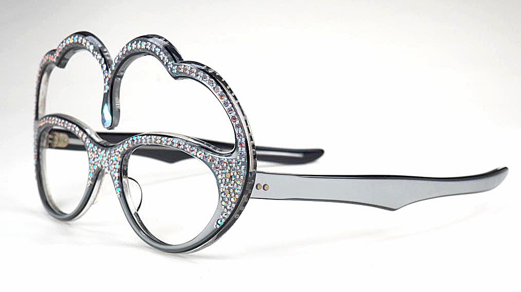 Hochzeitsbrille, Schmuckbrille mit viel Strass, extravatante Brille ein glitzerndes Einzelstück – Bild 2