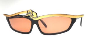 Schmuckbrille, Vintagebrille mit Strass besetzt, Brillenunikat