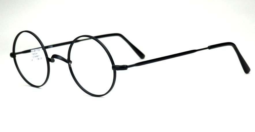 John Lennon Brille runde Form aus Metall mit W-Steg, K170040 schwarz – Bild 2