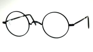 John Lennon Brille runde Form aus Metall mit W-Steg, K170040 schwarz