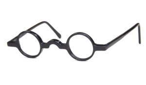 Kleine, runde Brille der seltenen Art in schwarz
