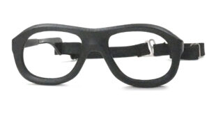 Schwarze Sportbrille gummiert für Extremsport