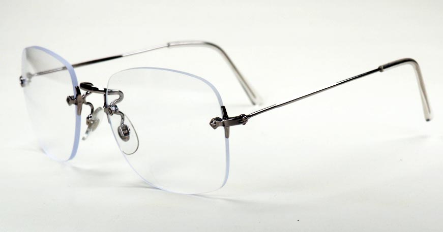 Randlose Brille aus den 70er Jahren, silberfarben – Bild 2