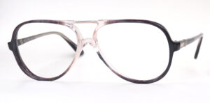 Große Vintagebrille mit Doppelsteg, aus Kunststoff der 70er Jahre, fabrikneu