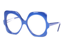 Große, blaue, echte Vintagebrille der 70er Jahre, aus Frankreich