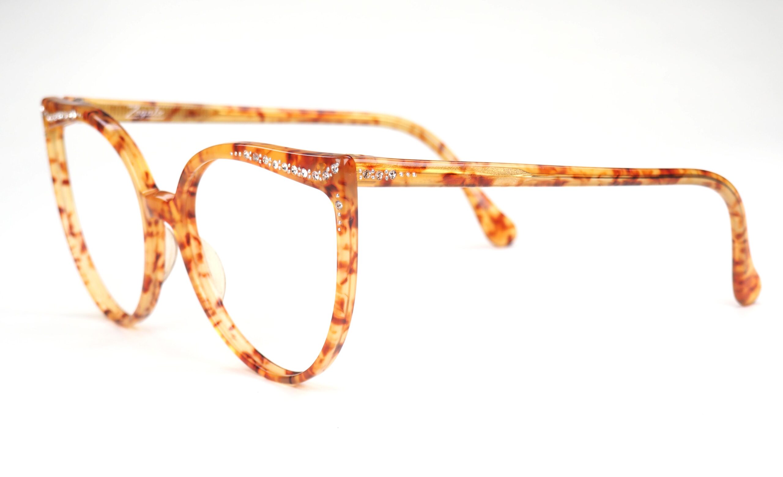 Strassbrille, Vintagebrille 70er Jahre, große Form mit Strasssteinchen, fabrikneu – Bild 2