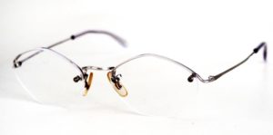 Savile Row, Bohrbrille mit Oberbalken, 14 Karat Weißgold-Doublé randlos